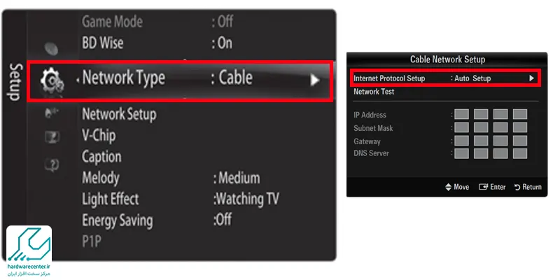 اتصال تلویزیون به اینترنت از طریق کابل Ethernet